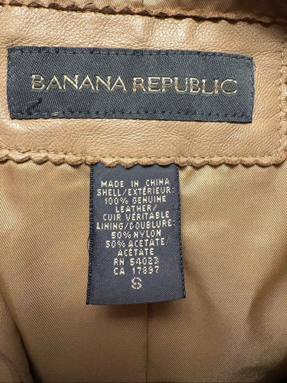 Banana Republic 100% Lamb Leather Jacket Camel Size Small - Picture 5 of 5
